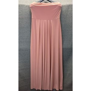 Carlos Saavedra Loop Strapless Desert Rose Bridesmaid Maxi Dress Large